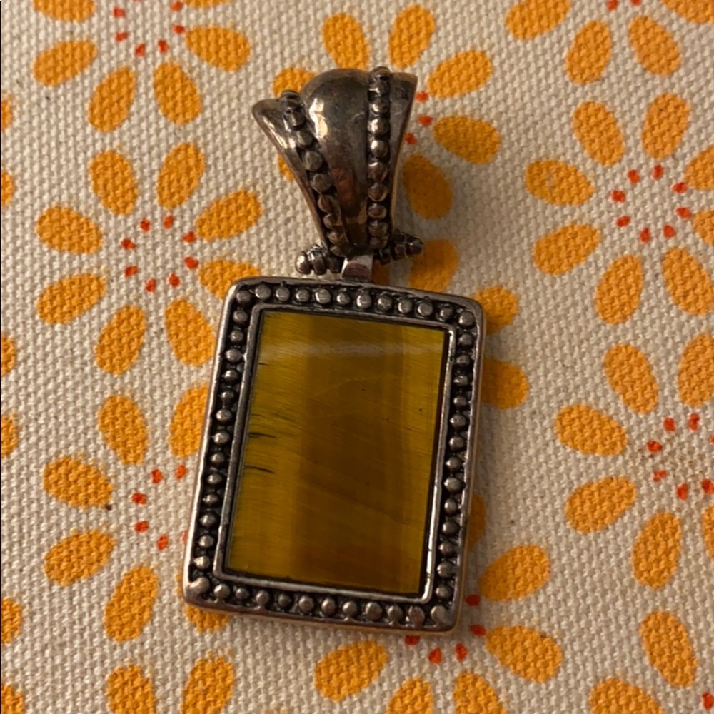 Vintage Stone and silver necklace pendant